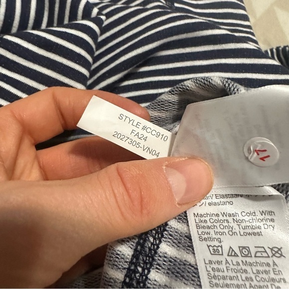 J crew navy white Boys' striped performance half-zip - Picture 2 of 4